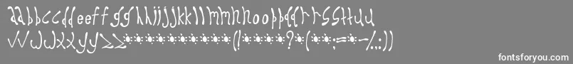 フォントDyspro – 灰色の背景に白い文字