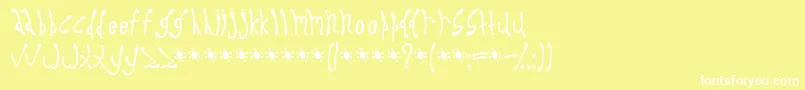 フォントDyspro – 黄色い背景に白い文字