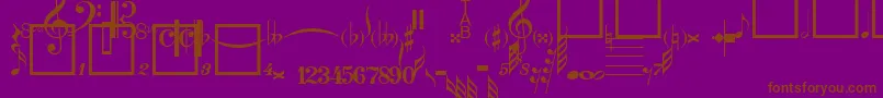 Spw-Schriftart – Braune Schriften auf violettem Hintergrund