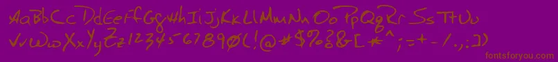 Lehn040-Schriftart – Braune Schriften auf violettem Hintergrund