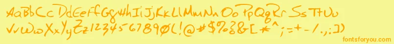 Lehn040 Font – Orange Fonts on Yellow Background