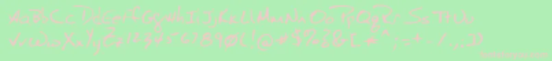 Lehn040 Font – Pink Fonts on Green Background