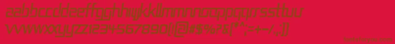 Więcej informacji o czcionce Rep2cni Czcionka Rep2cni – brązowe czcionki na czerwonym tle