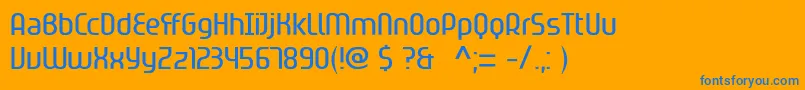 Spionverpflanzung Font – Blue Fonts on Orange Background