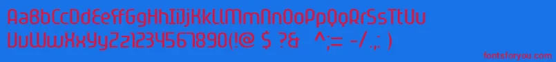 Spionverpflanzung Font – Red Fonts on Blue Background
