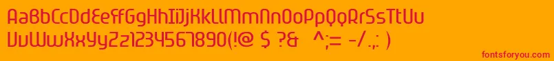 フォントSpionverpflanzung – オレンジの背景に赤い文字