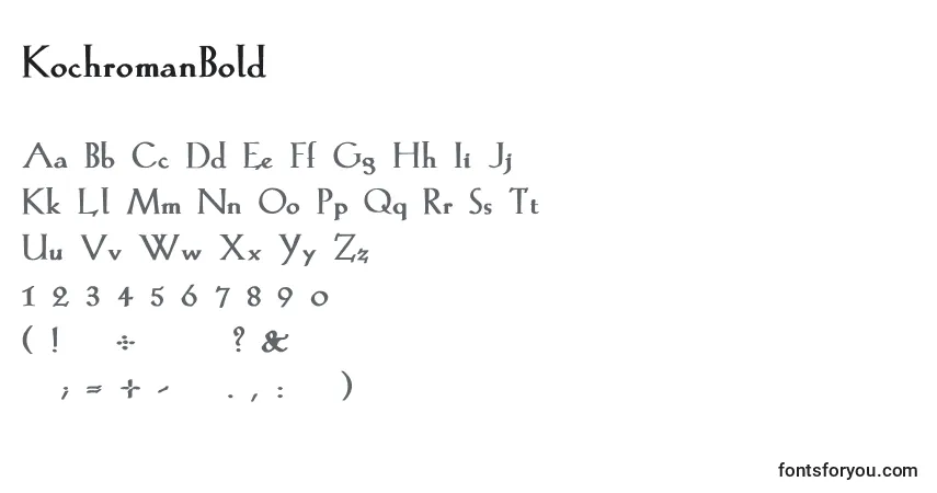 Czcionka KochromanBold – alfabet, cyfry, specjalne znaki