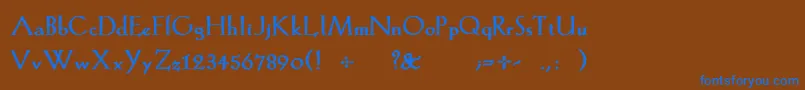 フォントKochromanBold – 茶色の背景に青い文字