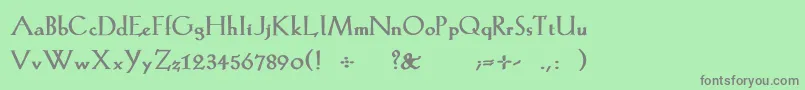 フォントKochromanBold – 緑の背景に灰色の文字