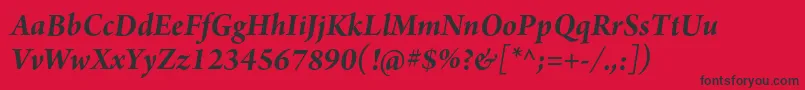 ArnoproBolditalic18pt Font – Black Fonts on Red Background