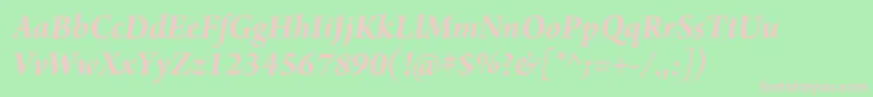 ArnoproBolditalic18pt Font – Pink Fonts on Green Background