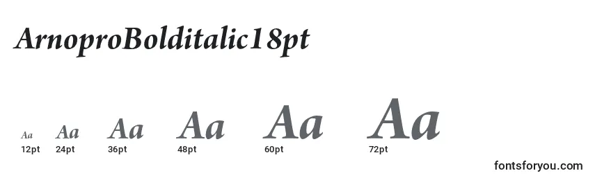 ArnoproBolditalic18pt Font Sizes