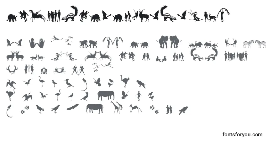 Czcionka FontsOfAfrikaSample – alfabet, cyfry, specjalne znaki