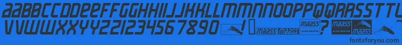 Police MaassSlicerItalic – polices noires sur fond bleu