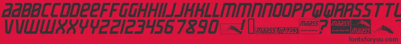 MaassSlicerItalic Font – Black Fonts on Red Background
