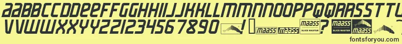 MaassSlicerItalic Font – Black Fonts on Yellow Background