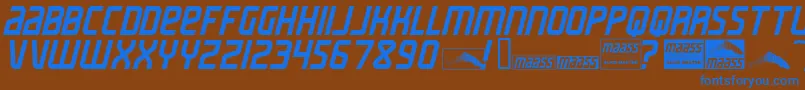 MaassSlicerItalic Font – Blue Fonts on Brown Background