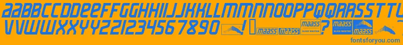 MaassSlicerItalic Font – Blue Fonts on Orange Background