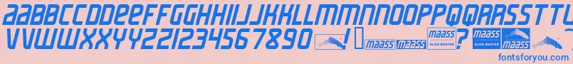 Шрифт MaassSlicerItalic – синие шрифты на розовом фоне