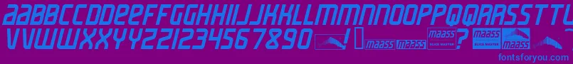 MaassSlicerItalic Font – Blue Fonts on Purple Background
