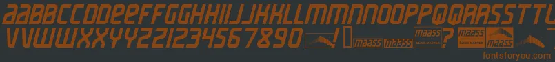 MaassSlicerItalic Font – Brown Fonts on Black Background