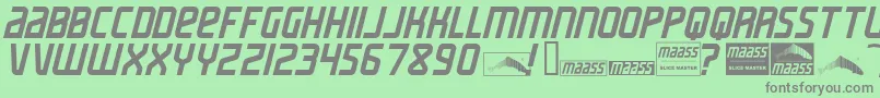 MaassSlicerItalic Font – Gray Fonts on Green Background
