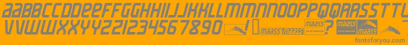 MaassSlicerItalic Font – Gray Fonts on Orange Background
