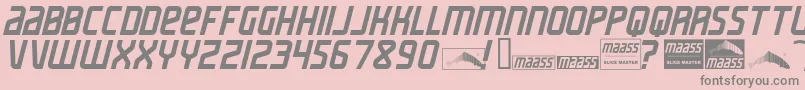 MaassSlicerItalic Font – Gray Fonts on Pink Background