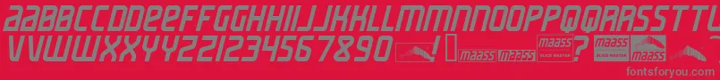MaassSlicerItalic Font – Gray Fonts on Red Background