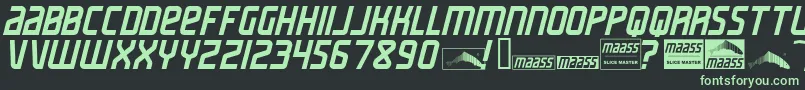 MaassSlicerItalic Font – Green Fonts on Black Background