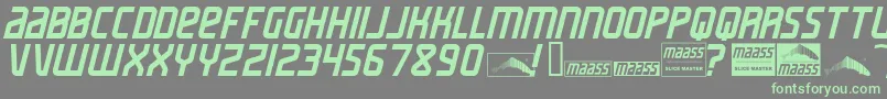 MaassSlicerItalic Font – Green Fonts on Gray Background