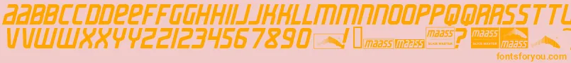 MaassSlicerItalic Font – Orange Fonts on Pink Background