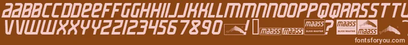 MaassSlicerItalic Font – Pink Fonts on Brown Background