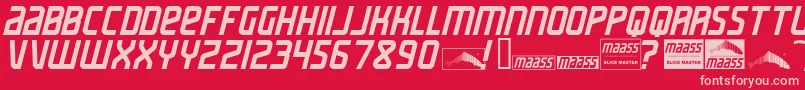 MaassSlicerItalic Font – Pink Fonts on Red Background