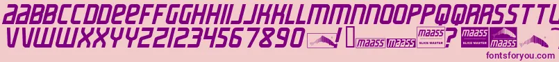 MaassSlicerItalic Font – Purple Fonts on Pink Background