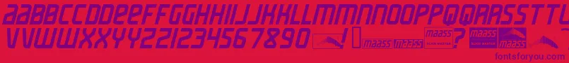 MaassSlicerItalic Font – Purple Fonts on Red Background
