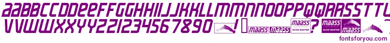 MaassSlicerItalic Font – Purple Fonts on White Background