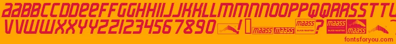 MaassSlicerItalic Font – Red Fonts on Orange Background