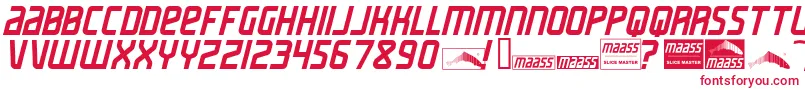 MaassSlicerItalic Font – Red Fonts on White Background