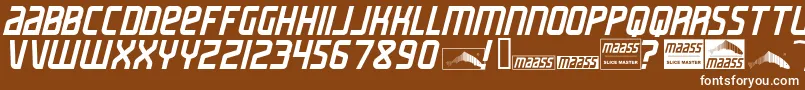 MaassSlicerItalic Font – White Fonts on Brown Background