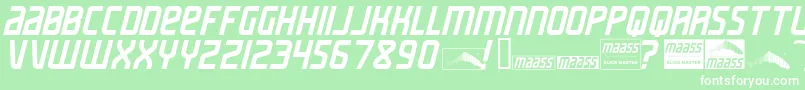 Шрифт MaassSlicerItalic – белые шрифты на зелёном фоне