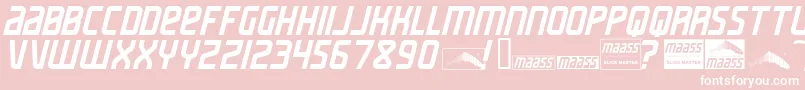 MaassSlicerItalic-Schriftart – Weiße Schriften auf rosa Hintergrund