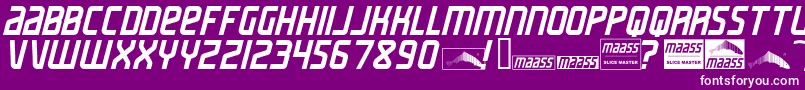 MaassSlicerItalic Font – White Fonts on Purple Background