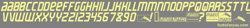 MaassSlicerItalic Font – Yellow Fonts on Gray Background