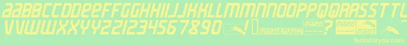 MaassSlicerItalic Font – Yellow Fonts on Green Background