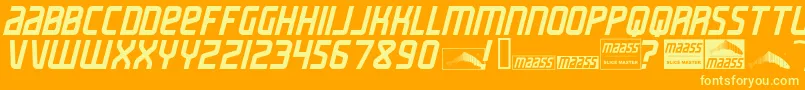 MaassSlicerItalic Font – Yellow Fonts on Orange Background