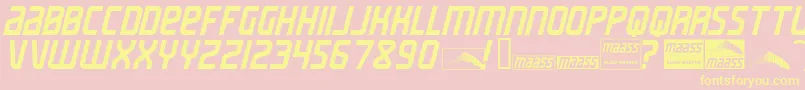 MaassSlicerItalic Font – Yellow Fonts on Pink Background