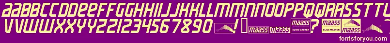 MaassSlicerItalic Font – Yellow Fonts on Purple Background