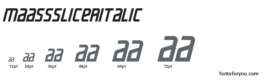 MaassSlicerItalic Font Sizes