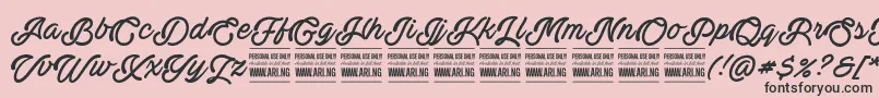 ActoniaPersonal Font – Black Fonts on Pink Background